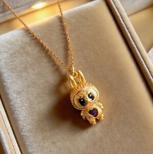 Premium Labubu Heart of Gold Collector Necklace Limited Edition